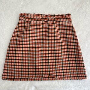 Forever 21 Checkered Mini Skirt in Red and Black